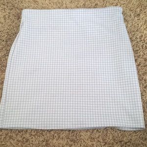 blue plaid skirt